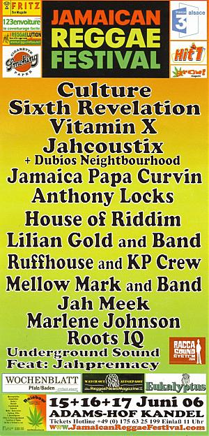 jamaican reggae festival 2006 Frontside